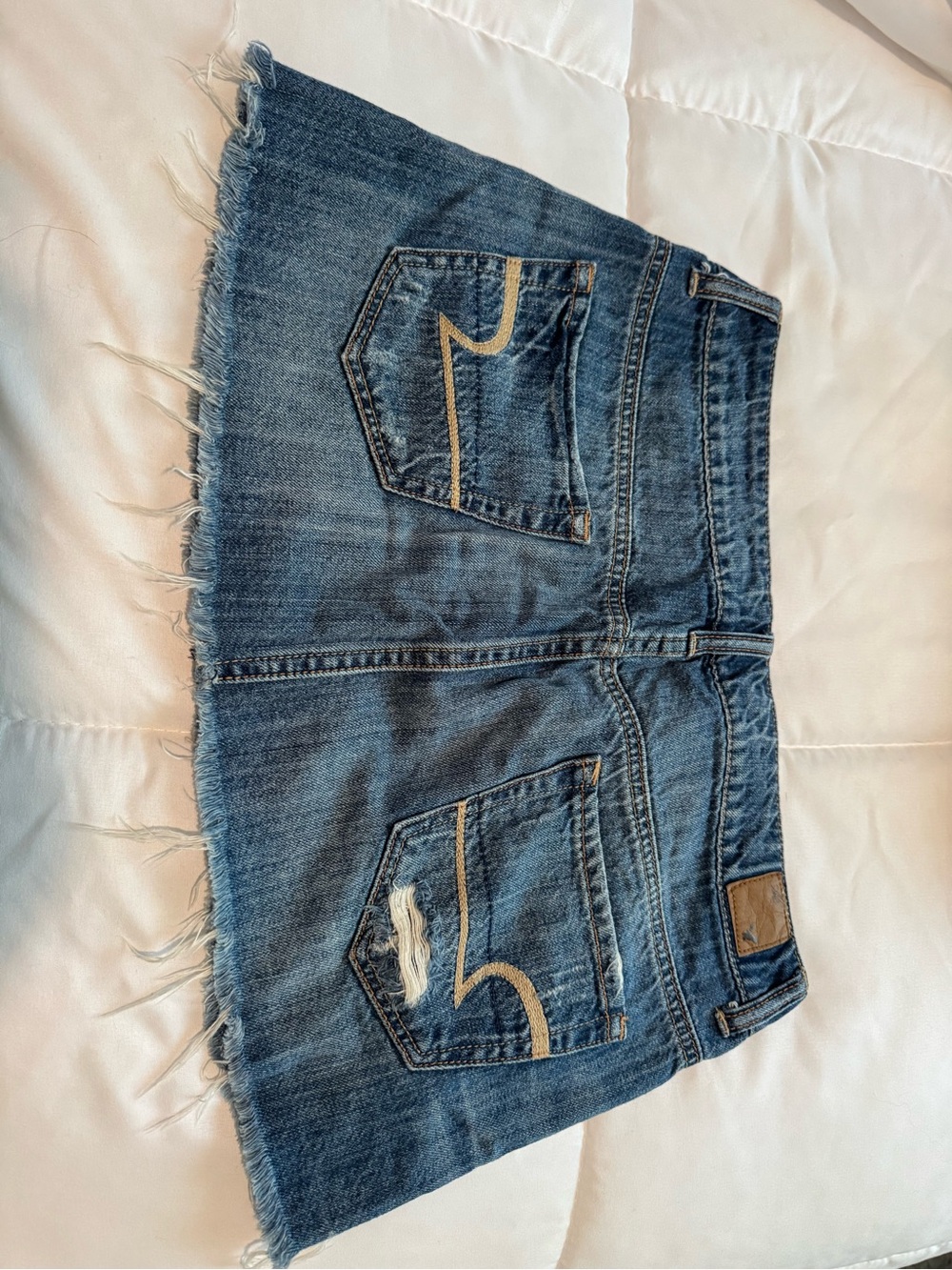 American Eagle Distressed Denim Mini Skirt - Blue - Picture 2 of 2